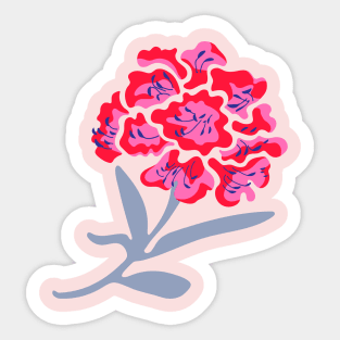 RHODODENDRON Mod Fuchsia Hot Pink Red Lavender Spring Flower Floral - UnBlink Studio by Jackie Tahara Sticker